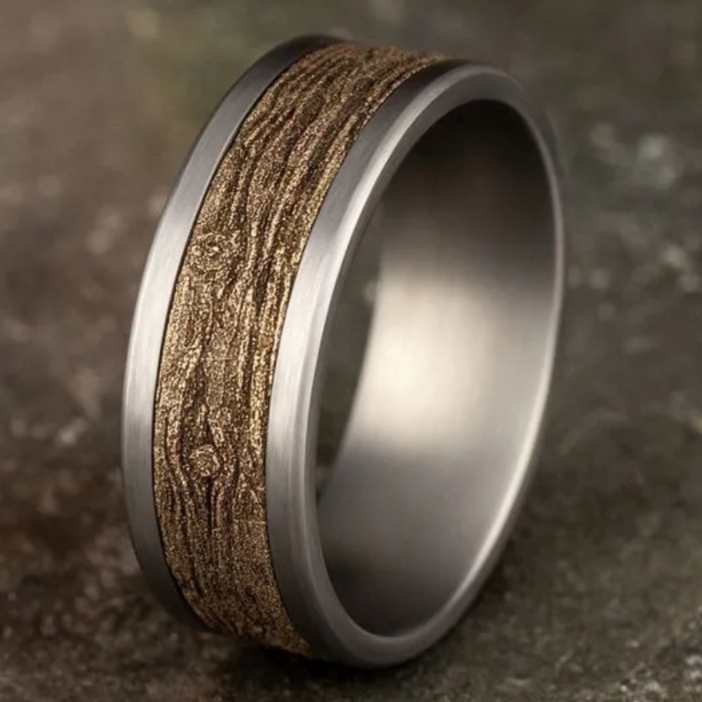 Tamara Stone The Elm Men’s Band sz 13.5 14Kt gold and tantalum